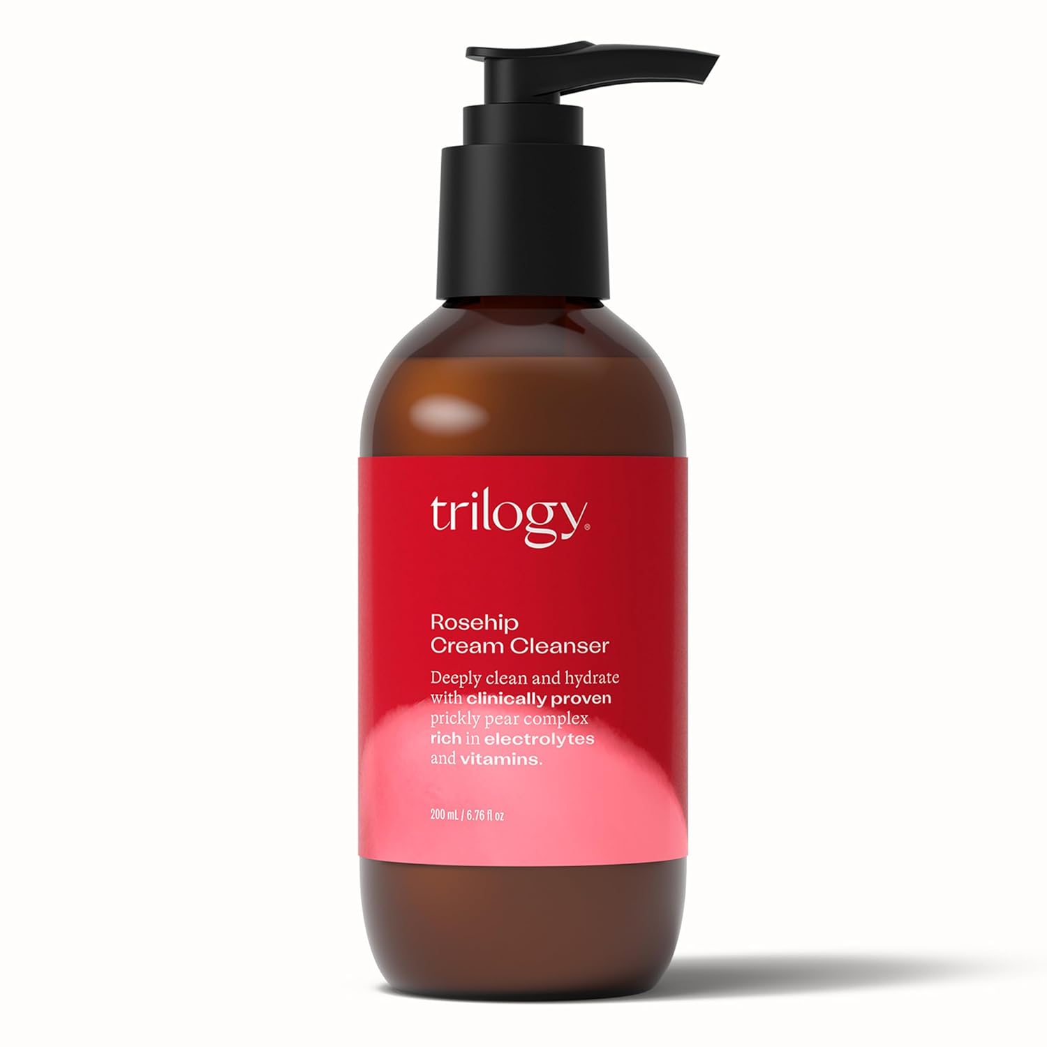 Trilogy Rosehip Cream Cleanser, Hydrating Facial Cleanser With Prickly Pear Complex, 6.76 Fl Oz