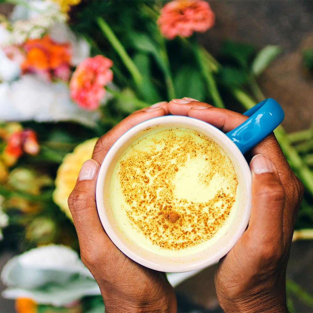 Banyan Botanicals Turmeric Milk – Organic Turmeric Latte Mix With Ashwagandha & Cardamom – Instant Caffeine Free Golden Milk With Maple Sugar – 4.3 Oz, 26 Servings –Non Gmo Sustainably Sourced Vegan : Grocery & Gourmet Food