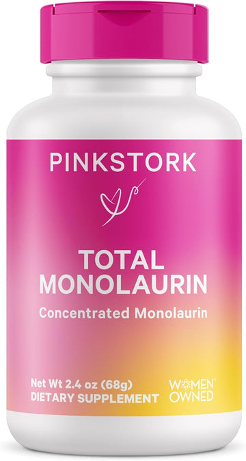 Pink Stork Monolaurin - Morning Sickness Support, Concentrated Monolaurin From Natural Coconut - Immune Support, Gut Health, & Digestive Wellness - 750 Mg Per Serving - 2.4 Oz