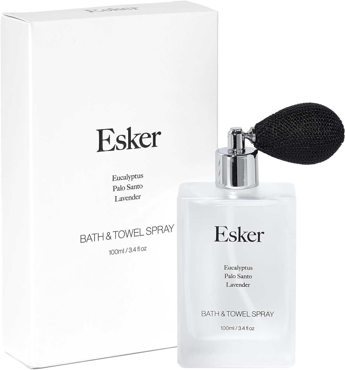 Esker - Natural Eucalyptus Towel + Linen Spray | Clean, Vegan Home Fragrance + Aromatherapy (3.4 fl oz | 100 ml)