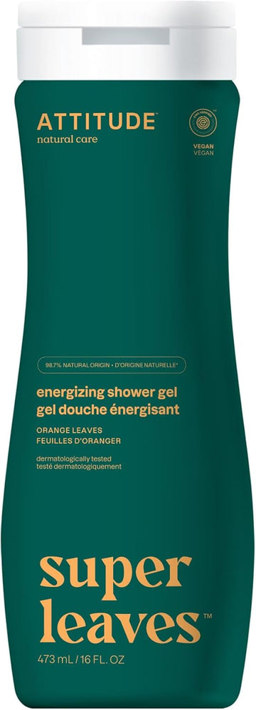 Attitude Body Wash, Ewg Verified Shower Gel, Dermatologically Tested, Plant And Mineral-Based, Vegan Personal Care Products, Olive Leaves, 473 Ml