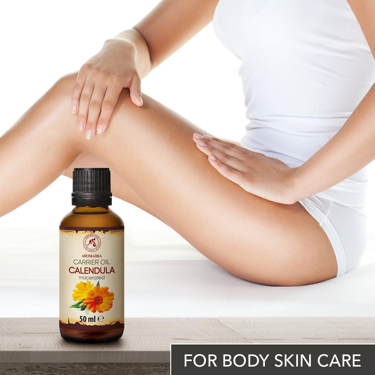 Calendula Oil 100Ml - 100% Pure & Natural Calendula Oils - Marigold Oil - Benefits For Skin - Hair - Face - Body - Great For Massage - Glass Bottle