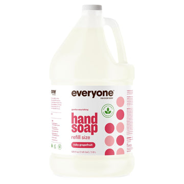 Everyone Liquid Hand Soap Refill, 1 Gallon, Ruby Grapefruit, Plant-Based Cleanser With Pure Essential Oils