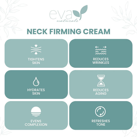 Eva Naturals Enhanced Neck & Décolleté Firming Cream (1.7 oz) - Hydrating Cream for Neck Tightening & Wrinkle Reduction - Lifts & Smooths for Youthful Skin