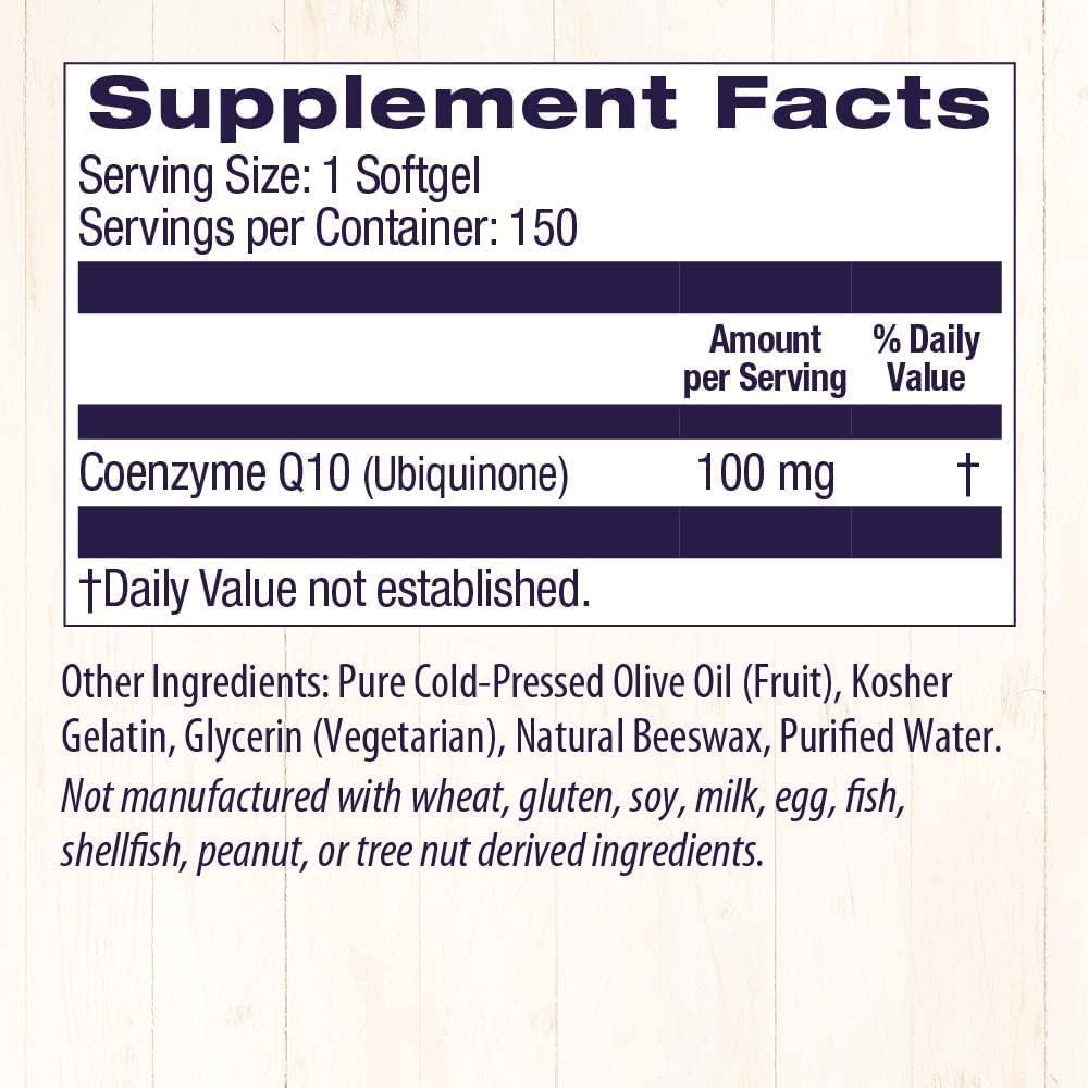Healthy Origins CoQ10 (Kaneka Q10) 100mg Softgels - Heart Health & Energy Supplement - Gluten Free - Non-GMO - 150 Softgels : Health & Household