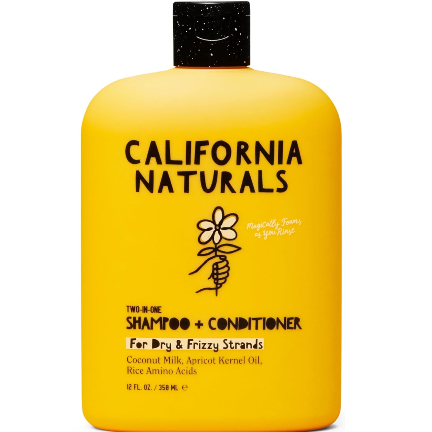 California Naturals Shampoo and Conditioner 2 in 1, Hair Care for Kids, Men, and Women, Natural, Vegan, Paraben and Sulfate Free, Moisturizing and Hydrating with Coconut, All Hair Types, 12 fl oz