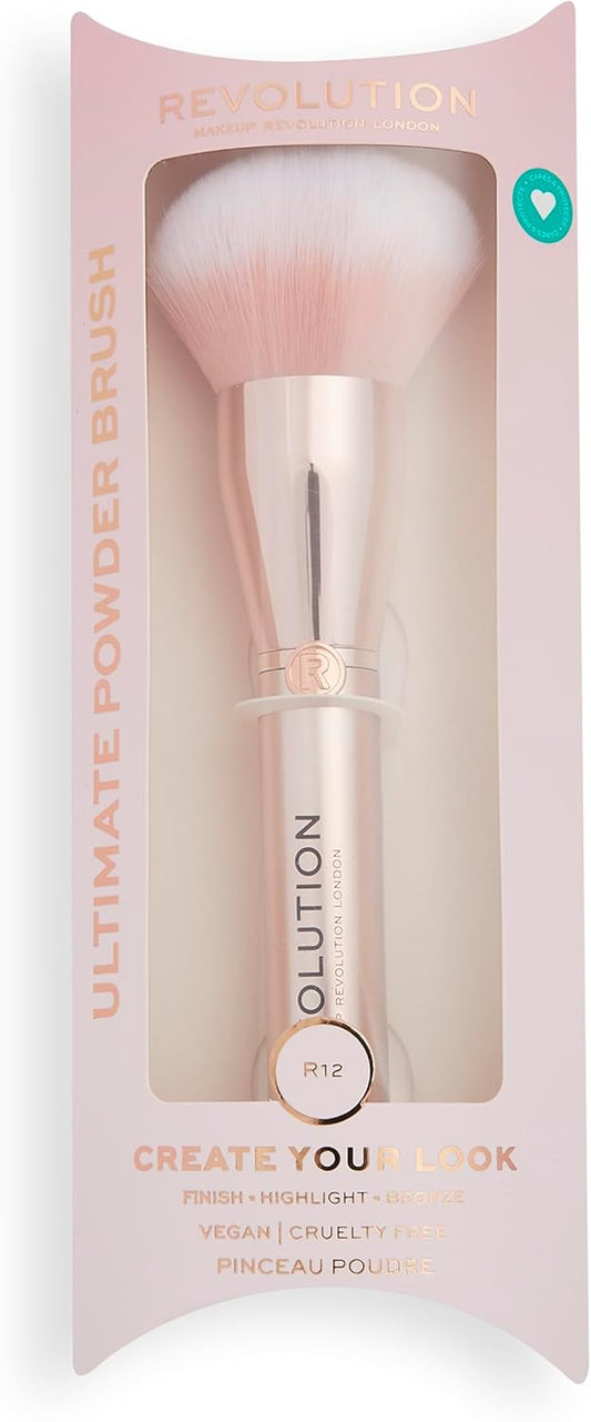 Revolution Create Ultimate Powder Brush (R12), Makeup Brush For Finishing Powders, Bronzers, Or Powder Foundation, Vegan & Cruelty-Free