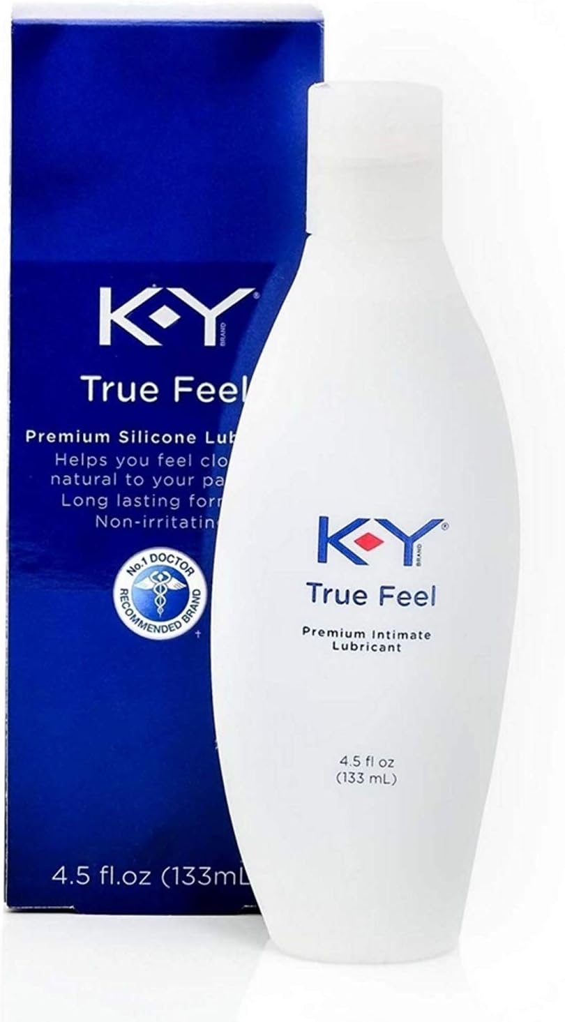 K-Y True Feel Lube, Personal Lubricant, Silicone-Based Formula, Safe To Use With Condoms, For Men, Women And Couples, 4.5 Fl Oz (Pack Of 2)