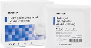 Mckesson Hydrogel Impregnated Gauze Dressing, Sterile, 4 In X 4 In, 10 Count, 1 Pack