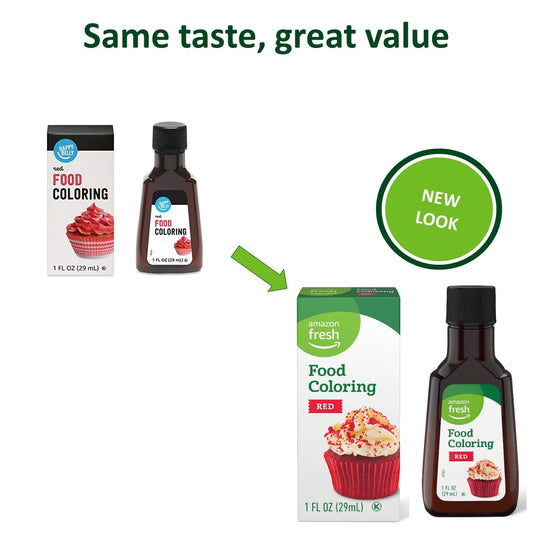 Amazon Fresh, Red Food Coloring, 1 Fl Oz (Previously Happy Belly, Packaging May Vary)