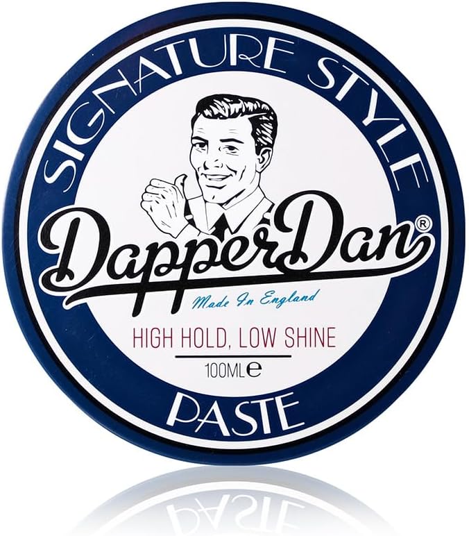 Dapper Dan Signature Style Paste, High Hold Low Shine For Men, For Short To Medium Length Hair, Reworkable Paste, Signature Cologne Fragrance, 100Ml