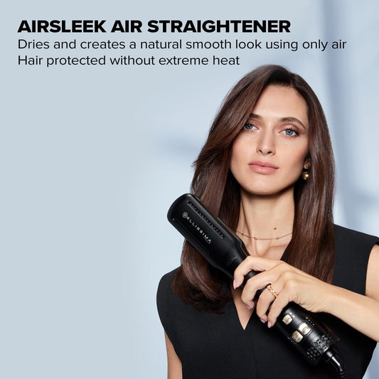 Bellissima Airsleek 2-In-1 Hair Dryer And Straightener, Wet To Dry With No Heat Damage, Ceramic Plates With Keratin Coating For Frizz-Free Hair, More Shine For All Hair Types