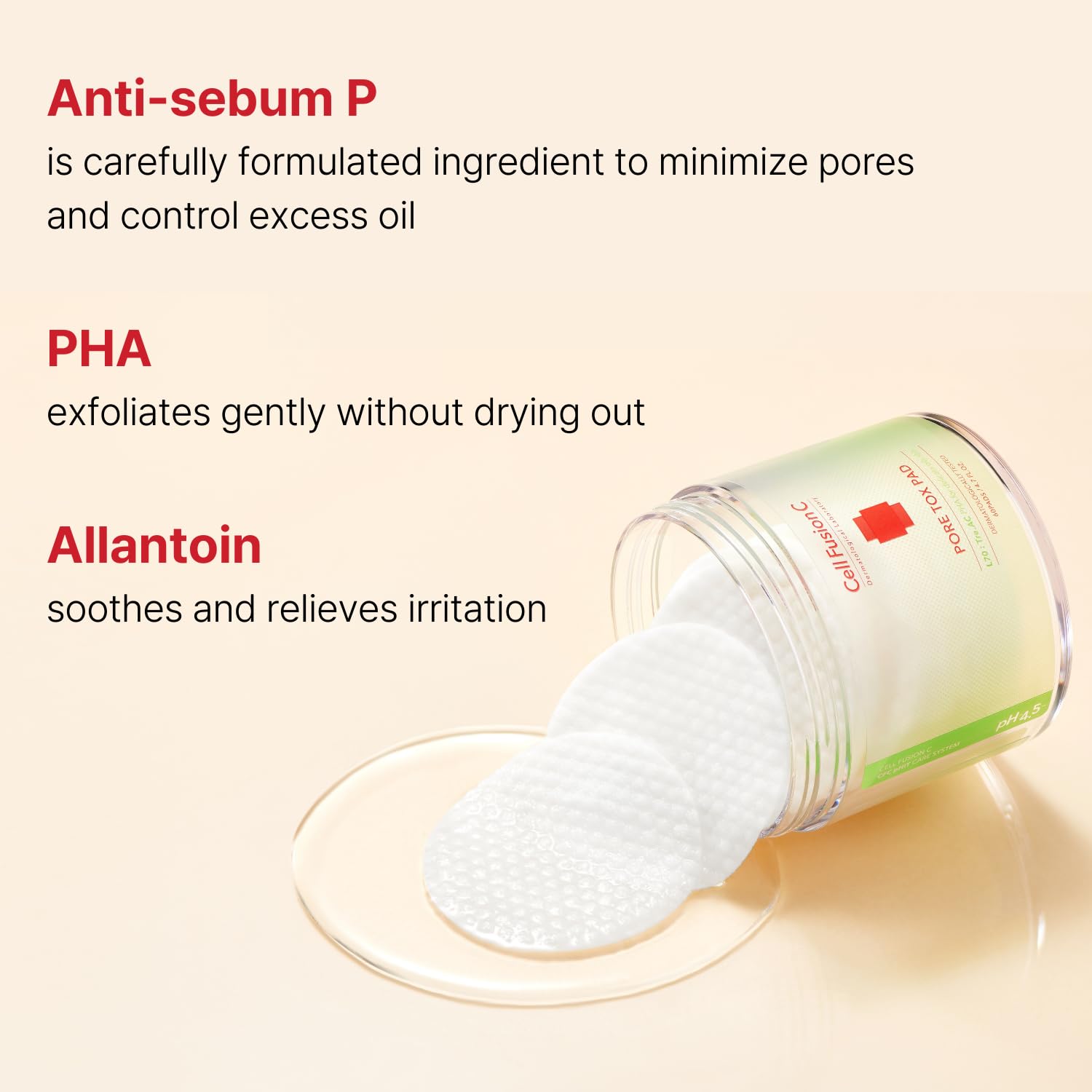 Cell Fusion C Tre.Ac Pore Tox Pad, Pore Tightening Toner Pads To Refine Pores And Exfoliate For Smoother Skin Texture With Pha, 60 Pads : Beauty & Personal Care