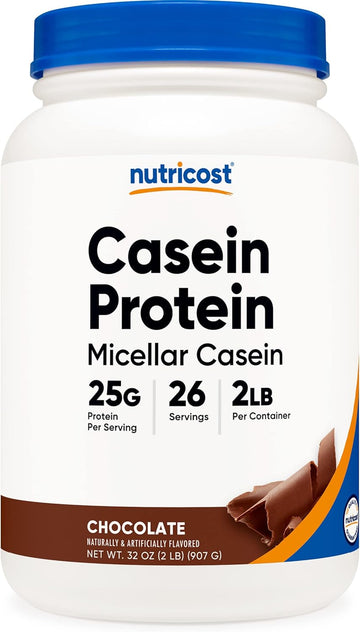 Nutricost Casein Protein Powder 2Lb Chocolate - Micellar Casein, Gluten Free, Non-Gmo