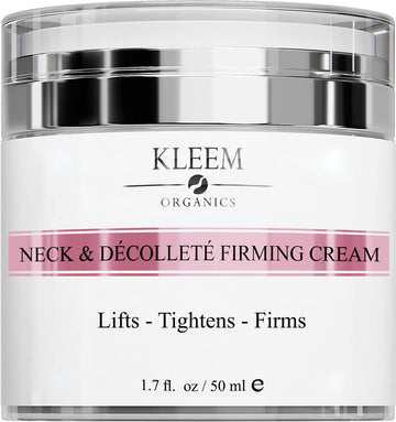 Neck Firming Cream With Peptides & Retinol - Anti Aging Skin Tightening Cream To Reduce Wrinkles, Neck Lines, Age Spots & Sagging Skin - Natural Firming Neck Cream For Smooth & Youthful Skin - 1.7 Oz