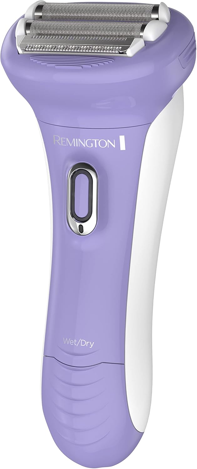 Remington Wdf5030A Smooth & Silky Electric Shaver For Women, 4-Blade Smooth Glide Foil Shaver And Bikini Trimmer With Almond Oil Strip, Purple/White