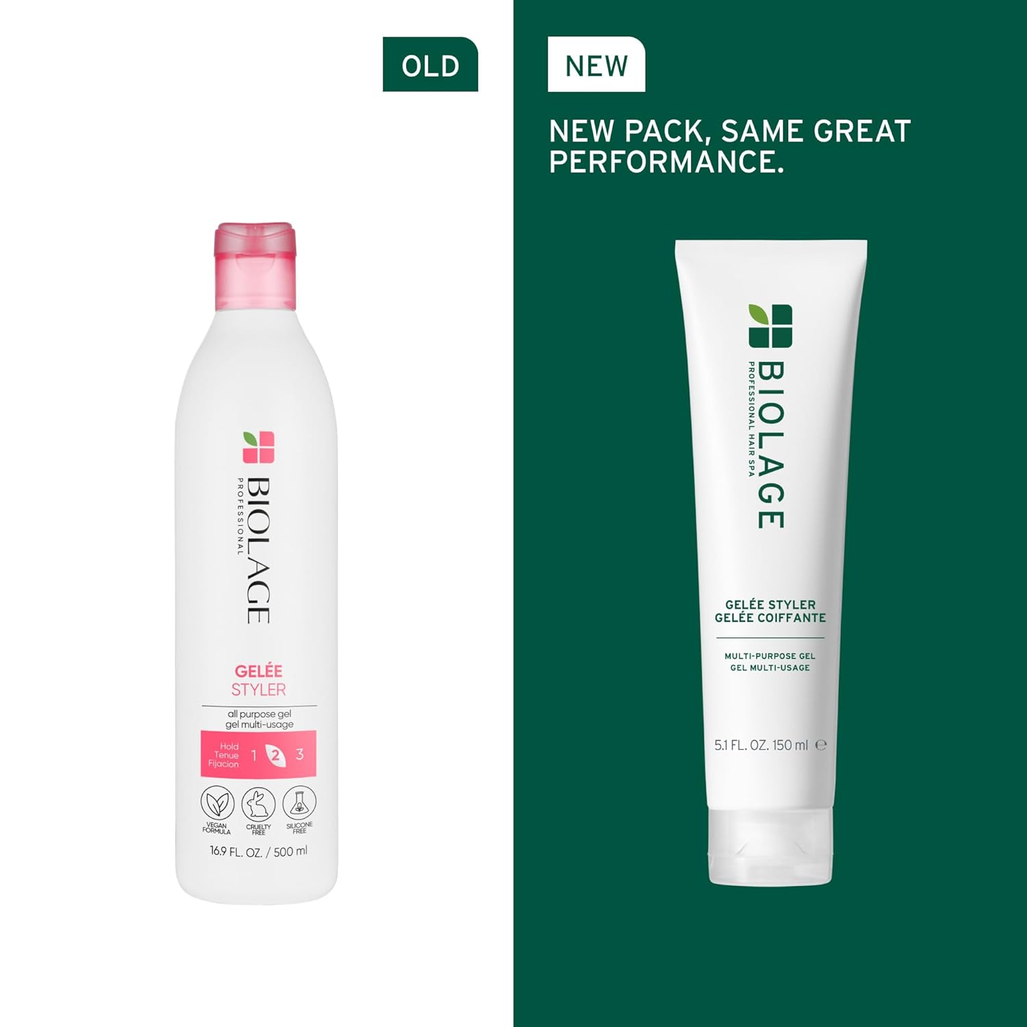 Biolage Styling Gelée - Firm Hold, Adds Shine & Controls Frizz, Gel Styler, For All Hair Types, Vegan & Cruelty-Free, 5 Fl Oz, Packaging May Vary