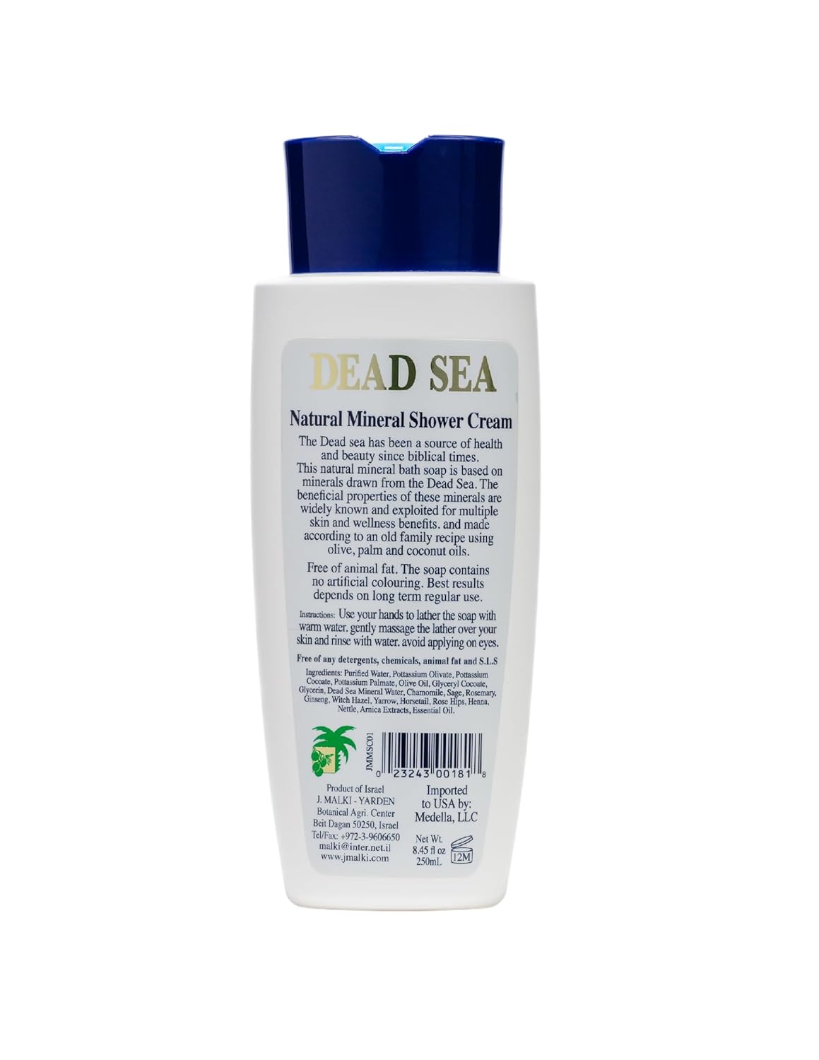 Malki Dead Sea Products Natural Mineral Shower Cream Body Wash | Sls-Free, Vegan-Friendly, Skin-Revitalizing Formula | Soothes Eczema, Psoriasis, And Acne Conditions | Dead Sea Products : Beauty & Personal Care