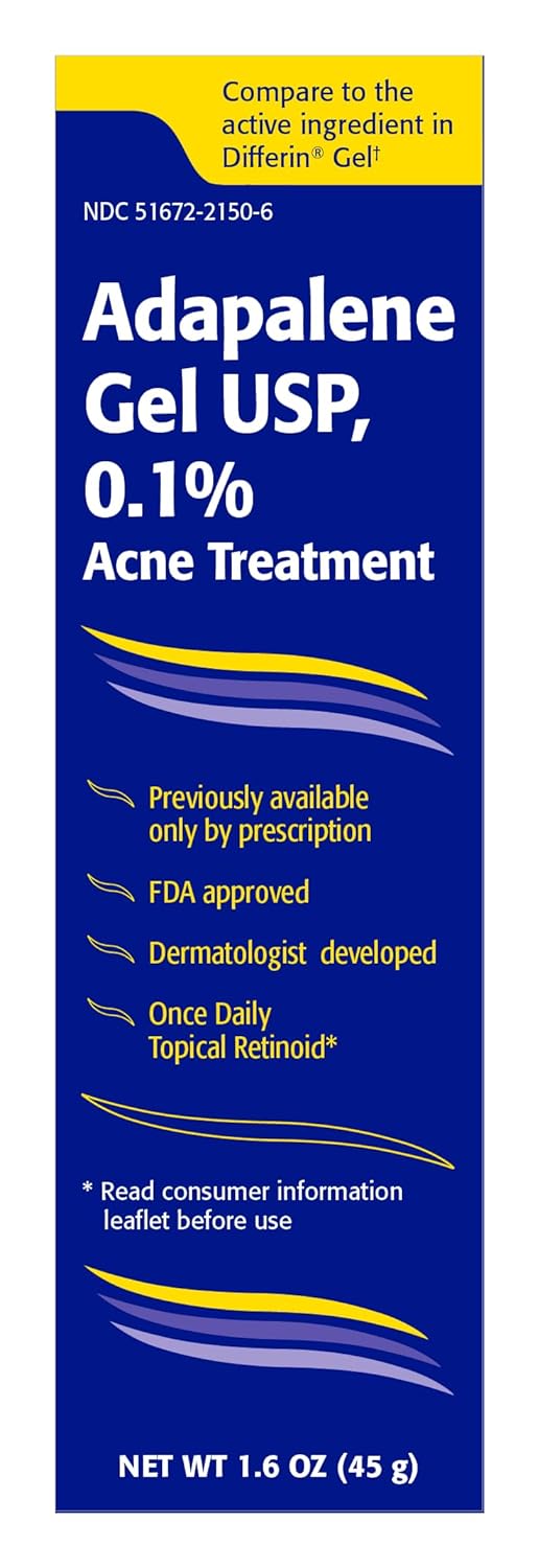 Taro Adapalene 0.1% Acne Treatment Gel - Paraben Free (1.6Oz)