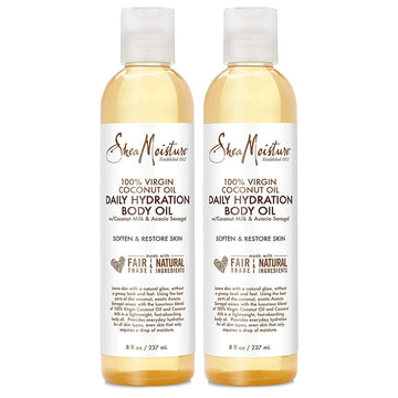 SheaMoisture Body Skin Care, Daily Hydration Body Oil with Virgin Coconut Oil & Shea Butter, Soften & Restore Radiant Healthy Glow to Dull Skin, Paraben Free