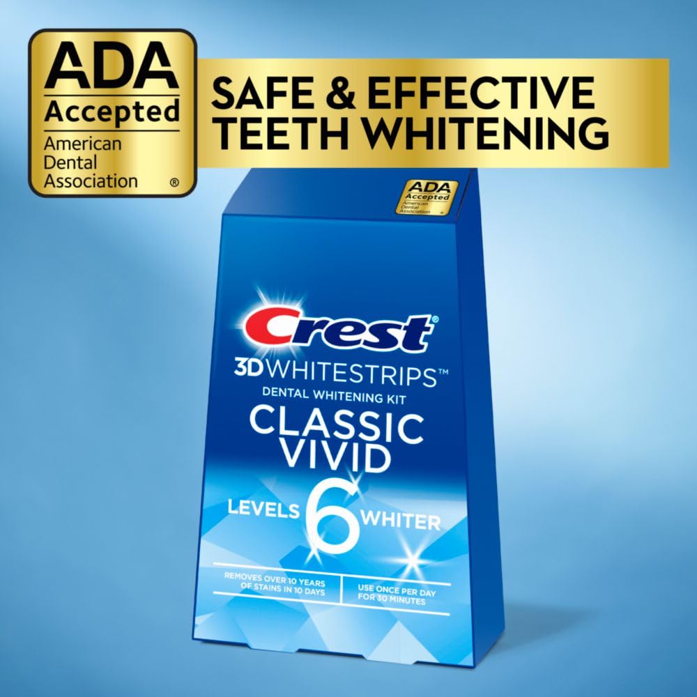 Crest 3D Whitestrips, Classic Vivid, Teeth Whitening Strip Kit, 20 Strips (10 Count Pack) : Health & Household