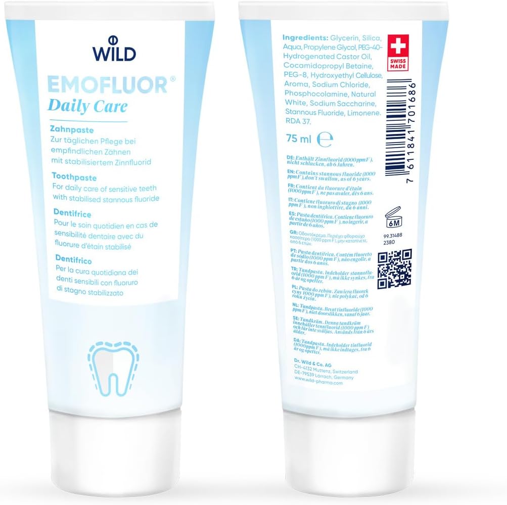 Emofluor Daily Care Toothpaste, For Daily Care Of Sensitive Teeth, With Stabilised Stannous Fluoride