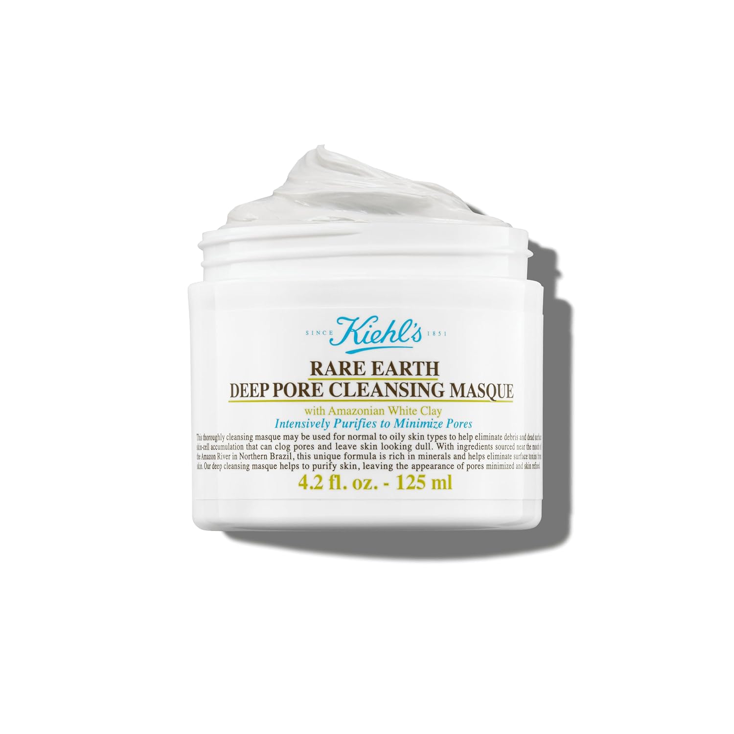 Kiehl'S Rare Earth Deep Pore Cleansing Mask, Oil-Minimizing Face Mask For Clogged Pores, Detoxifies & Refines Skin, Absorbs Excess Oil, With Amazonian White Clay & Aloe Vera