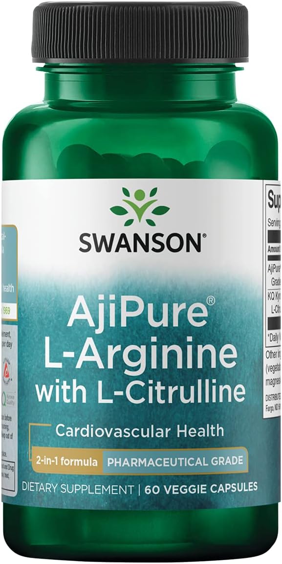 Swanson Amino Acid Ajipure L-Arginine with L-Citrulline 60 Veg Capsules