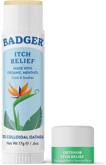 Badger Mosquito Bite Itch Relief, Organic Afterbite Insect Bite Treatment, Anti Itch Cream, Bug Bite Relief, Easy To Carry Travel Stick, 0.6 Oz