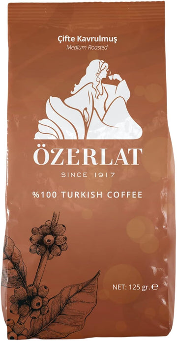 Ozerlat Real Turkish Coffee - Traditional 'Medium Roast' 250G | Brazil Arabica Beans, Ground | Premium Artisan Coffee