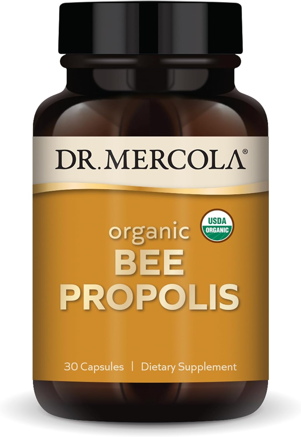 Dr. Mercola Organic Bee Propolis, 30 Servings (30 Capsules), Dietary Supplement, Supports Respiratory Health, Non-GMO, Certified USDA Organic