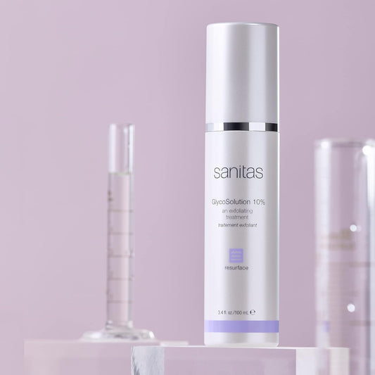 Sanitas Skincare Glycosolution 10%, Active, Exfoliating Treatment, Liquid Exfoliant, Glycolic Acid, 3.4 Ounces