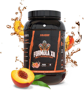 Formula Xii Intra Workout Carbs & Post Workout Recovery Powder, Rapidly Absorbed Instant Energy, Boost Exercise Performance, Strength, Endurance & Hydration, 12 Science-Backed Ingredients (Peach)