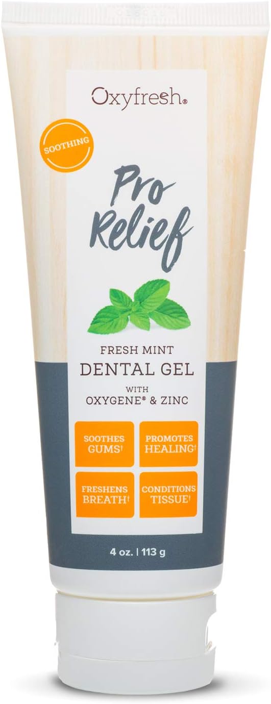 Oxyfresh Premium Pro Relief Dental Gel With Zinc –Infused With Aloe Vera, Chamomile And Xylitol – Dentist Recommended To Help Soothe Gum Tissue. 4 Oz