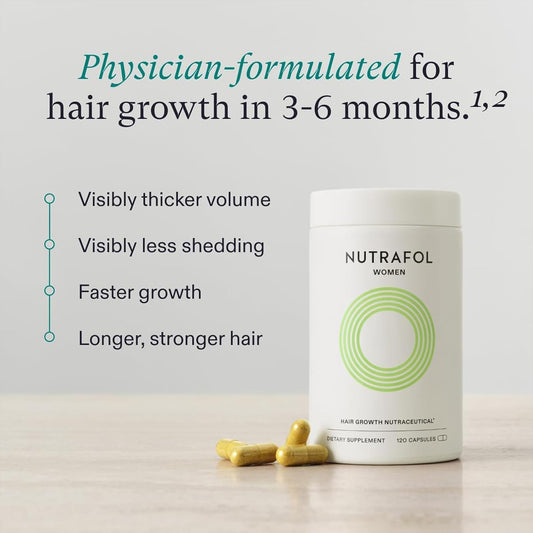 Nutrafol Women'S Hair Growth Supplements And Hair Serum, Ages 18-44, Clinically Tested For Visible Thickness And Strength - 1 Month Supply, 1.7 Fl Oz Bottle