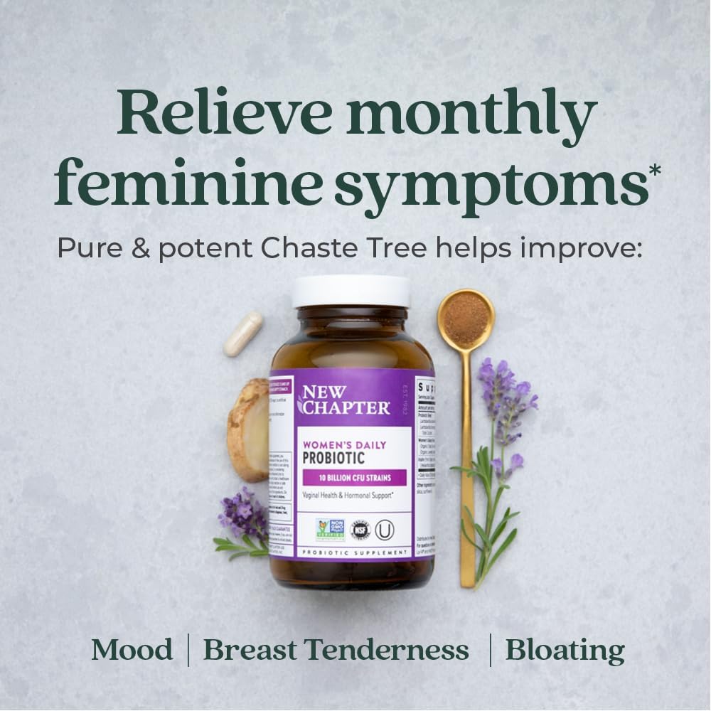 New Chapter Probiotics for Women - 30 ct (1 Month Supply), Women's Daily Probiotic with Prebiotics and Probiotics + 100% Vegan + Soy Free + Non-GMO : Health & Household