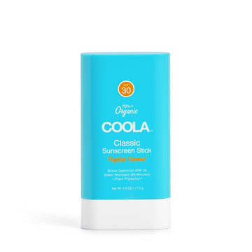 Coola Organic Face Sunscreen Spf 30 Sunblock Lotion Stick, Dermatologist Tested Skin Care For Daily Protection, Vegan And Gluten Free, Tropical Coconut, 0.6 Oz