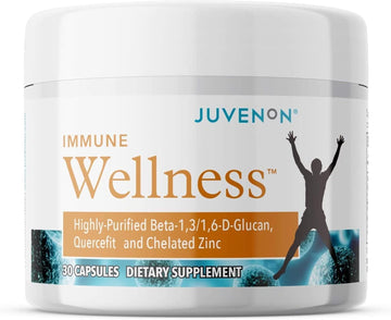 Juvenon Immune Wellness Defense Supplement With Vitamin C, Chelated Zinc Immune Booster Antioxidant Benefits For Adults, Healthy Aging, Heart Health, 30 Capsules