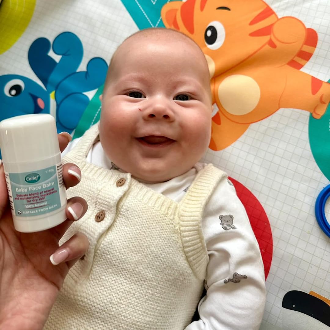 Colief Baby Face Balm Stick 30G | 100% Natural Shea Butter, Rosehip Oil, And Chamomile Coconut Oil | Gently Moisturise Baby'S Dry & Sensitive Skin | For Babies From Birth : Baby