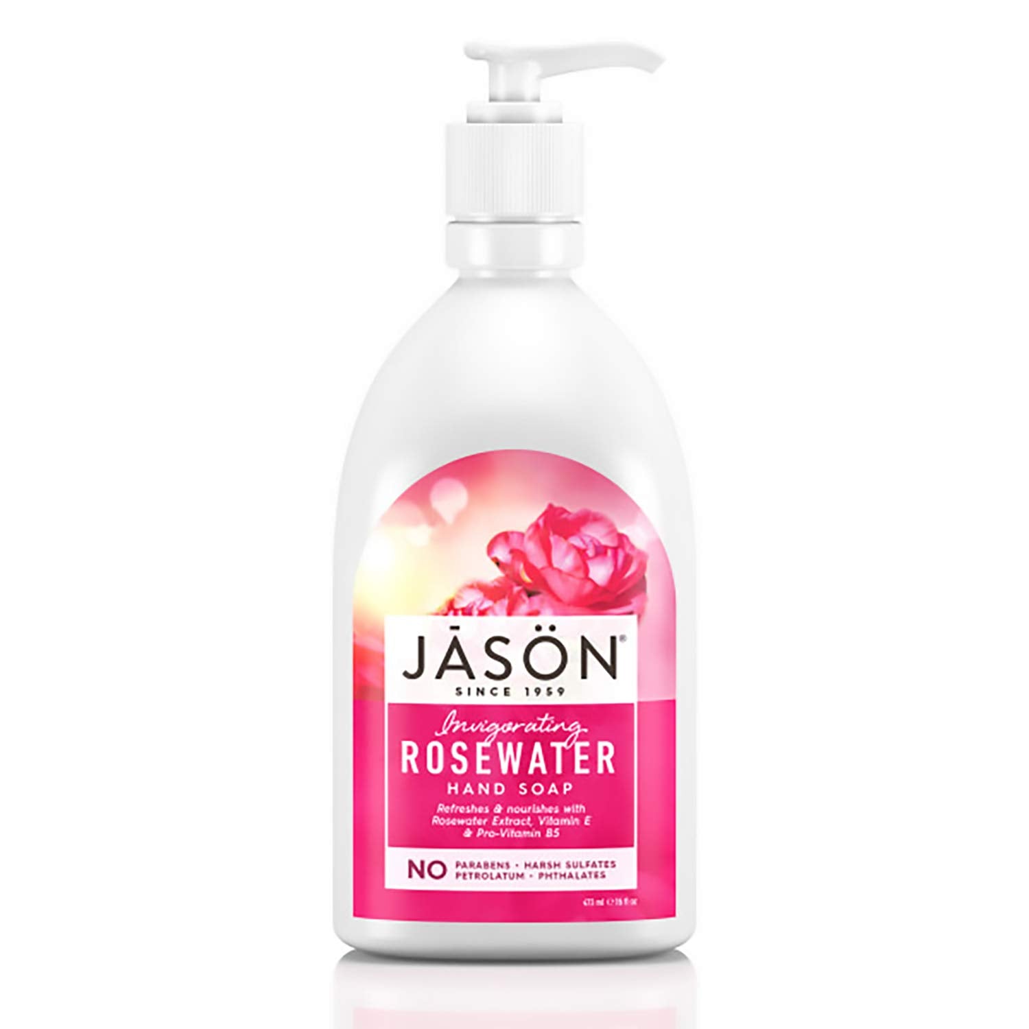 Jason Hand Soap, Invigorating Rosewater, 16 Oz (Packaging May Vary)
