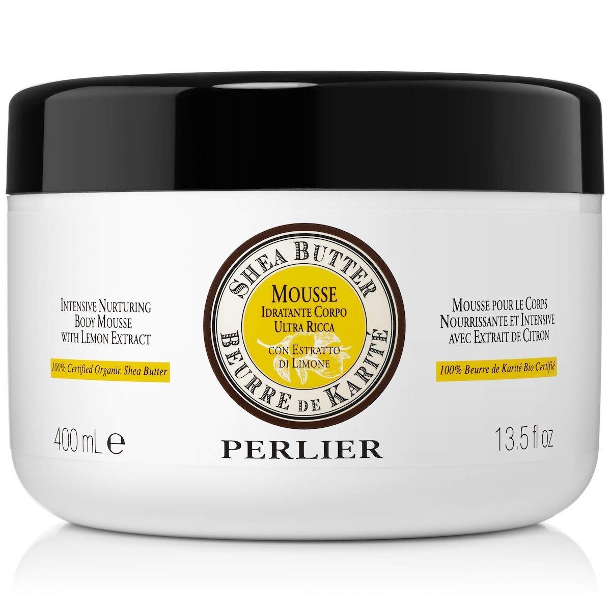 Perlier Intensive Nurturing Shea Butter Body Mousse With Lemon, 13.5 Fl. Oz. : Beauty & Personal Care