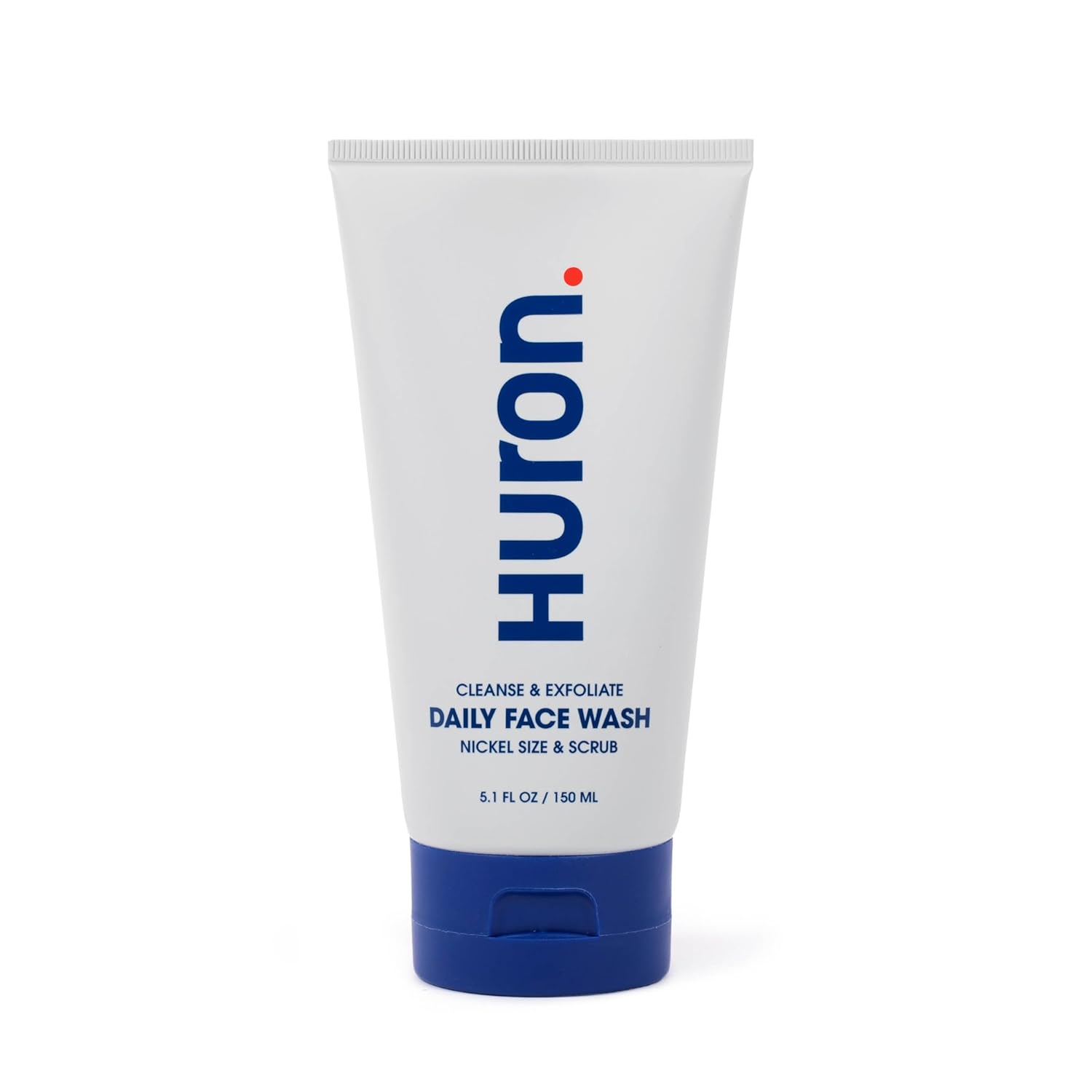 Huron Men’S Face Wash - Daily Deep Facial Cleanser & Mild Exfoliator - Cleans, Conditions, & Hydrates Skin - Subtle Energizing Scent - Vegan, Sulfate-Free - 5.1 Oz