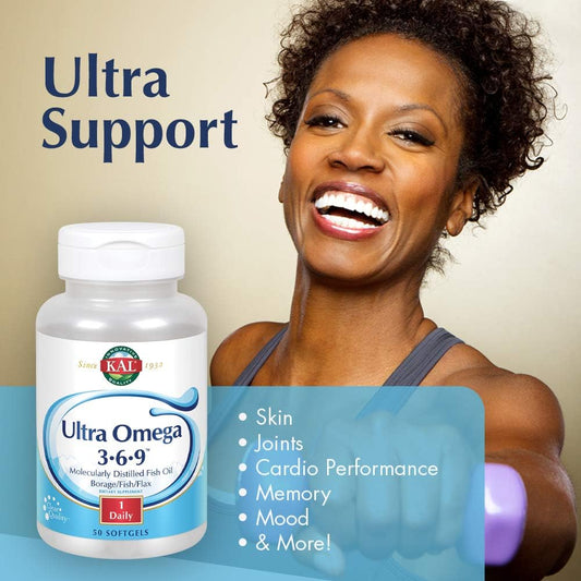 KAL 1200 Mg Ultra Omega 3-6-9 Softgels, 50 Count