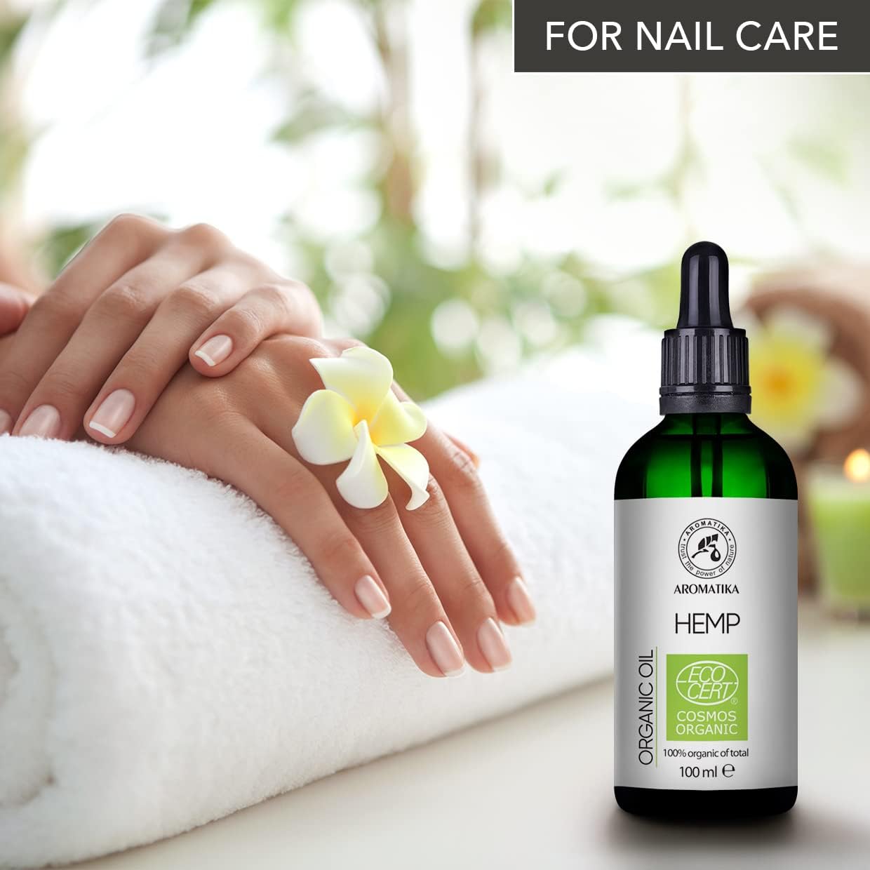 Hemp Oil Organic 100Ml - Hemp Seed Oil Cold Pressed - Vegan - 100% Natural - Hemp Oil Extract In Light Protection Glass Bottle - Organic Oil For Skin Care - Hair Care