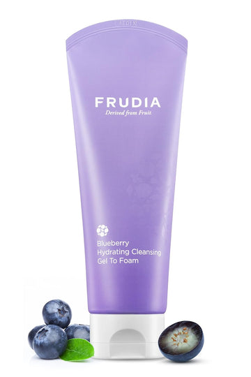 Frudia Blueberry Hydrating Face Cleanser Gel To Foam, Daily Facial Cleanser For Dry, Oily & Sensitive Skin (4.9 Oz)