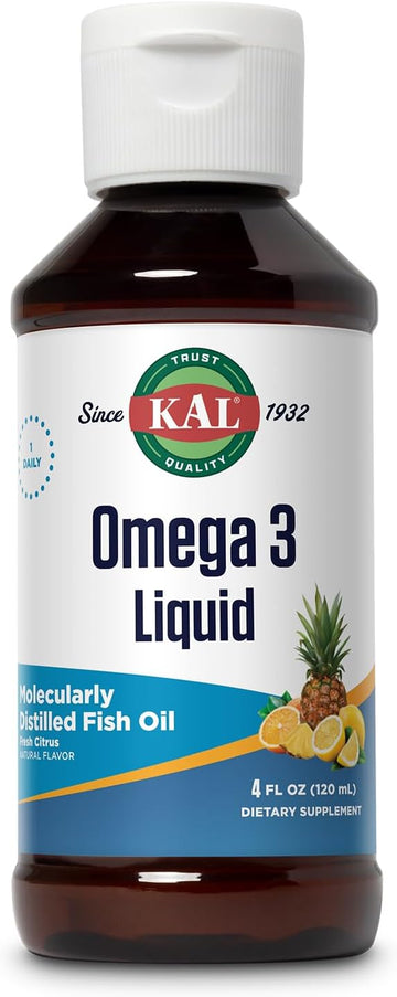 Kal 3.9 G Omega 3 1200/800 Liquid Citrus, 4 Fluid Ounce