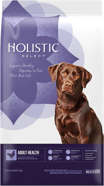Holistic Select Natural Dry Dog Food, Chicken Meal & Rice Recipe, 30-Pound Bag