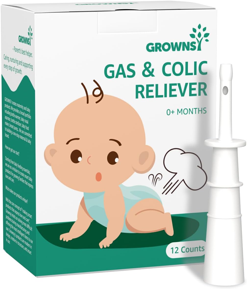 GROWNSY Gas and Colic Reliever for Babies, 12pcs Natural Baby Colic and Gas Relief, Colic Relief for Newborns, Infant Gas Colic Relievers