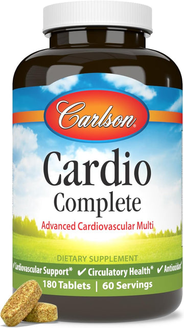 Carlson - Cardio Complete, Advanced Circulation Multivitamin, Heart Health, Circulatory Support, 180 Tablets