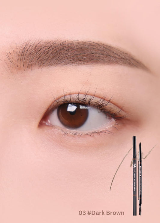 Lilybyred Skinny Mes Brow Pencil – Ultra-Slim 1.5Mm Precision Tip, Long-Lasting, Natural Brows (03_Dark Brown, 1Pc)